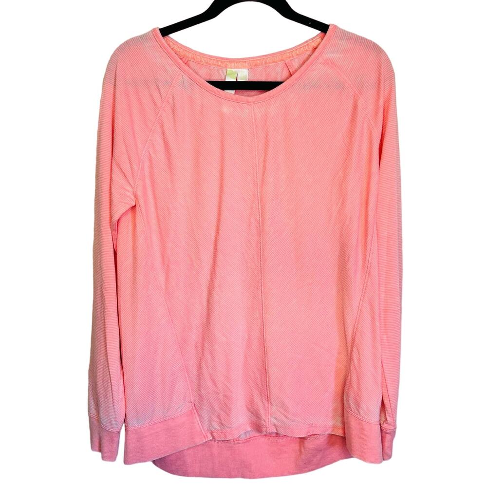 Green Tea Women's Pink Crew Neck Long Sleeve Sweatshirt Size Medium